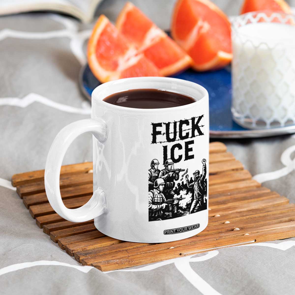 F Ice Riot Protest Graphic Coffee Mug Political Resistance Against Ice Violence TS02 Print Your Wear