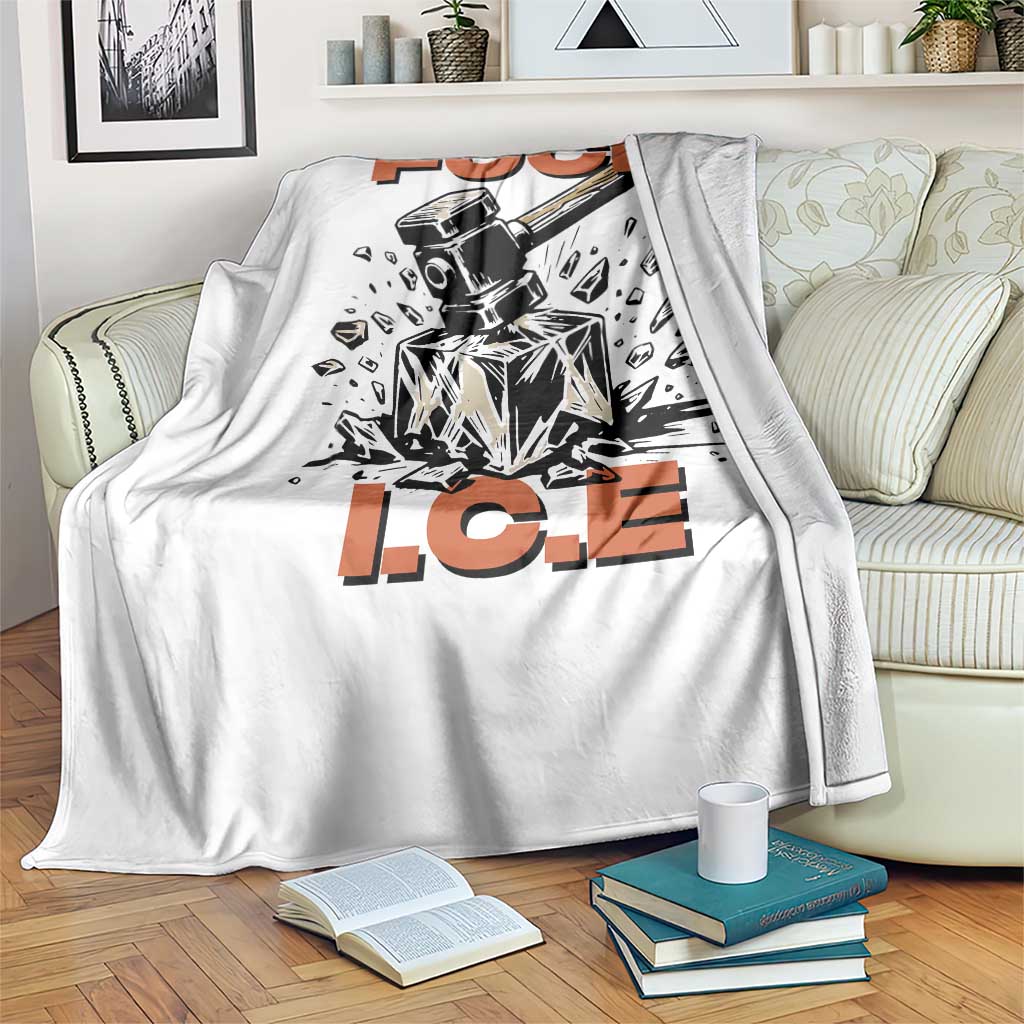 Crush Ice Protest Graphic Throw Blanket Sledgehammer Smash Against Ice Political Resistance TS02 Print Your Wear
