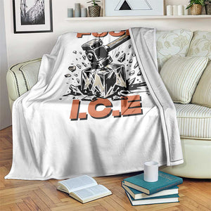 Crush Ice Protest Graphic Throw Blanket Sledgehammer Smash Against Ice Political Resistance TS02 Print Your Wear