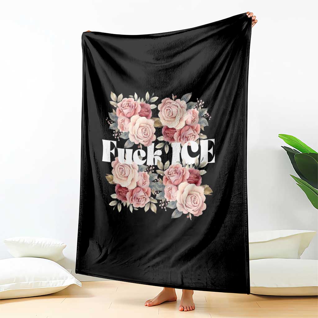 Floral Protest Against Ice Throw Blanket Justice and Freedom Political Resistance TS02 Print Your Wear