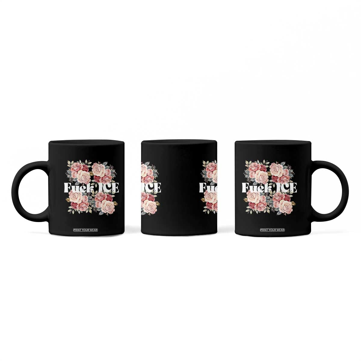 Floral Protest Against Ice Coffee Mug Justice and Freedom Political Resistance TS02 Print Your Wear