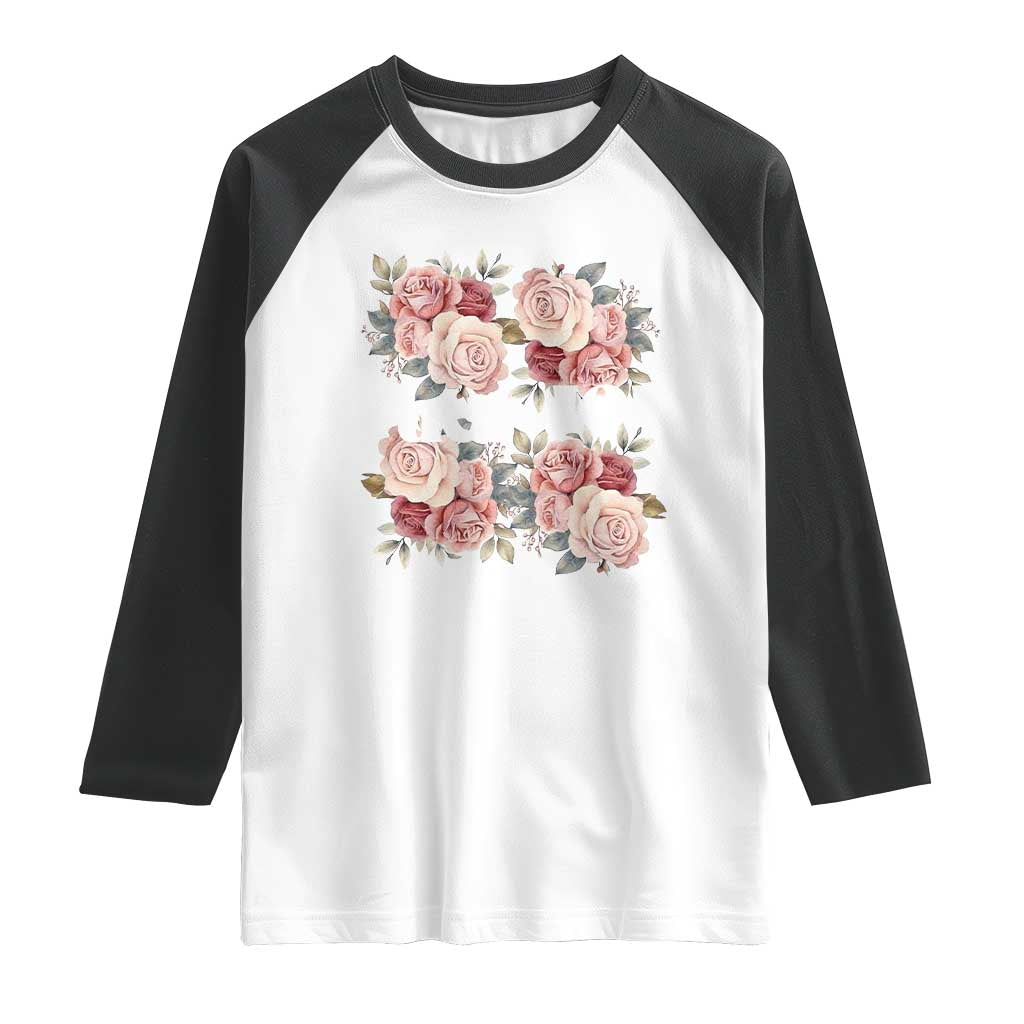 Floral Protest Against Ice Raglan Shirt Justice and Freedom Political Resistance TS02 White Black Print Your Wear