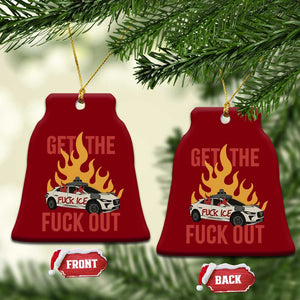Ice Get the F Out Burning Car Graphic Ceramic Ornament Against Ice Protest Resistance TS02 Print Your Wear