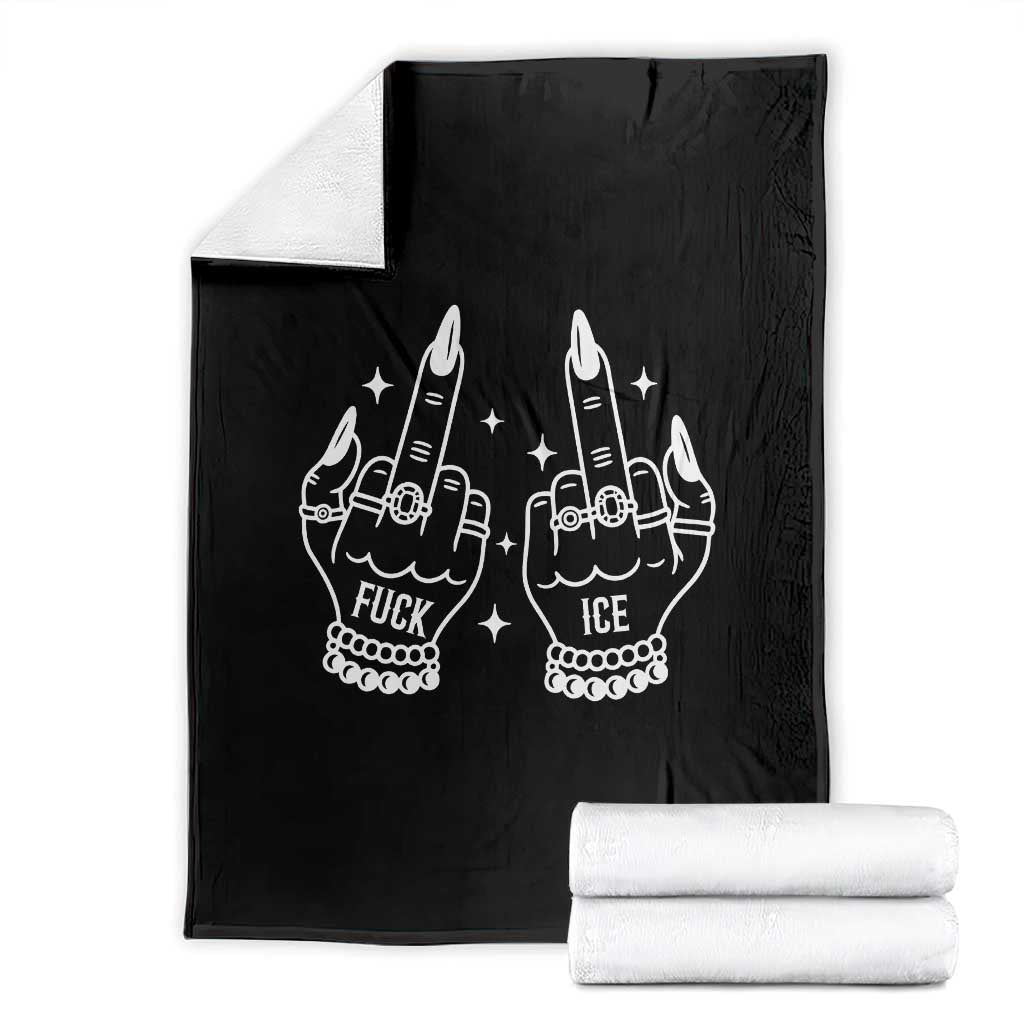 Middle Finger F Ice Throw Blanket Against Ice Violence Outspoken Resistance TS02 Black Print Your Wear
