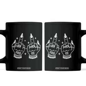 Middle Finger F Ice Coffee Mug Against Ice Violence Outspoken Resistance TS02 Black Print Your Wear