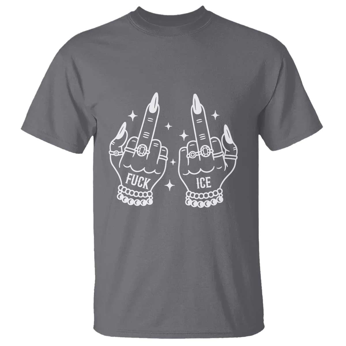 Middle Finger F Ice T Shirt Against Ice Violence Outspoken Resistance TS02 Charcoal Print Your Wear