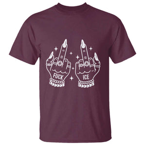 Middle Finger F Ice T Shirt Against Ice Violence Outspoken Resistance TS02 Maroon Print Your Wear