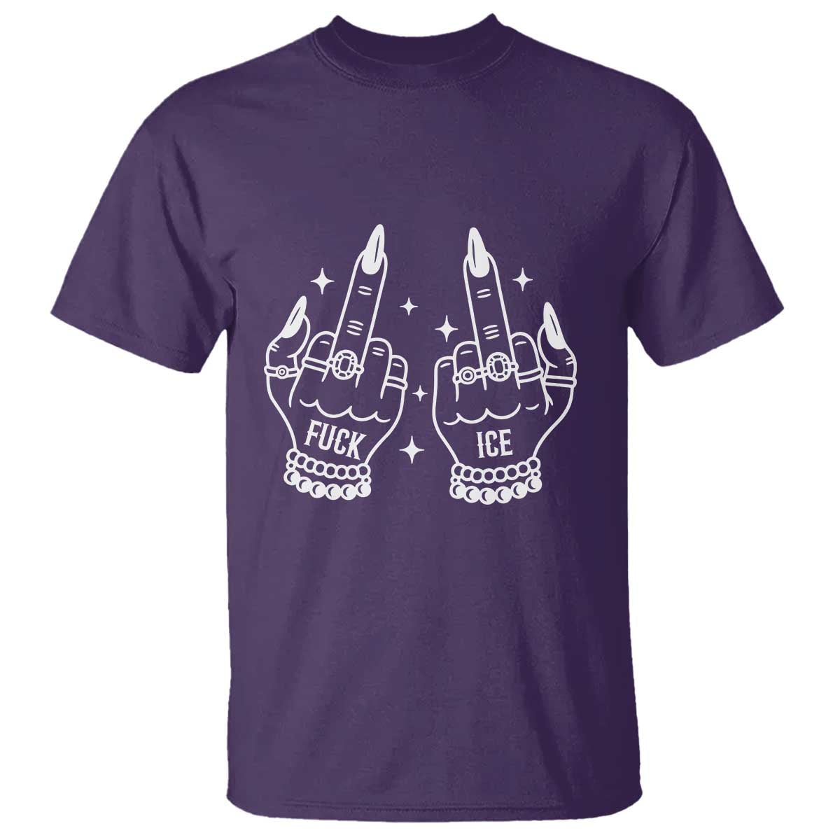Middle Finger F Ice T Shirt Against Ice Violence Outspoken Resistance TS02 Purple Print Your Wear