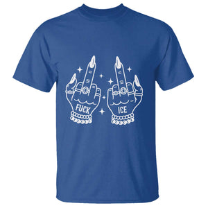 Middle Finger F Ice T Shirt Against Ice Violence Outspoken Resistance TS02 Royal Blue Print Your Wear