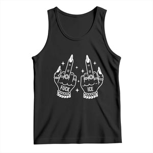 Middle Finger F Ice Tank Top Against Ice Violence Outspoken Resistance TS02 Black Print Your Wear