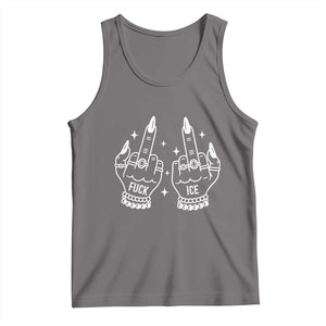 Middle Finger F Ice Tank Top Against Ice Violence Outspoken Resistance TS02 Deep Heather Print Your Wear
