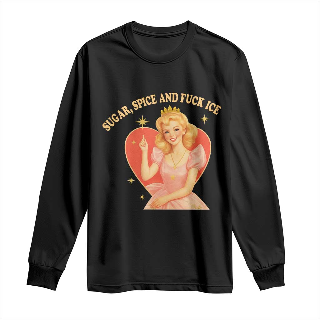 Sugar Spice and F Ice Retro Fairy Long Sleeve Shirt Feminist Against Ice Protest Political Resistance TS02 Black Print Your Wear
