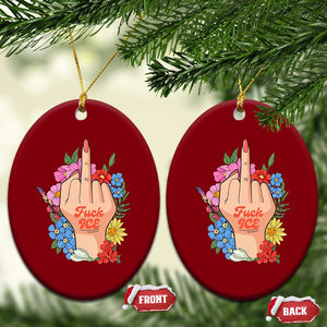 Floral Middle Finger F Ice Ceramic Ornament TS02 Print Your Wear