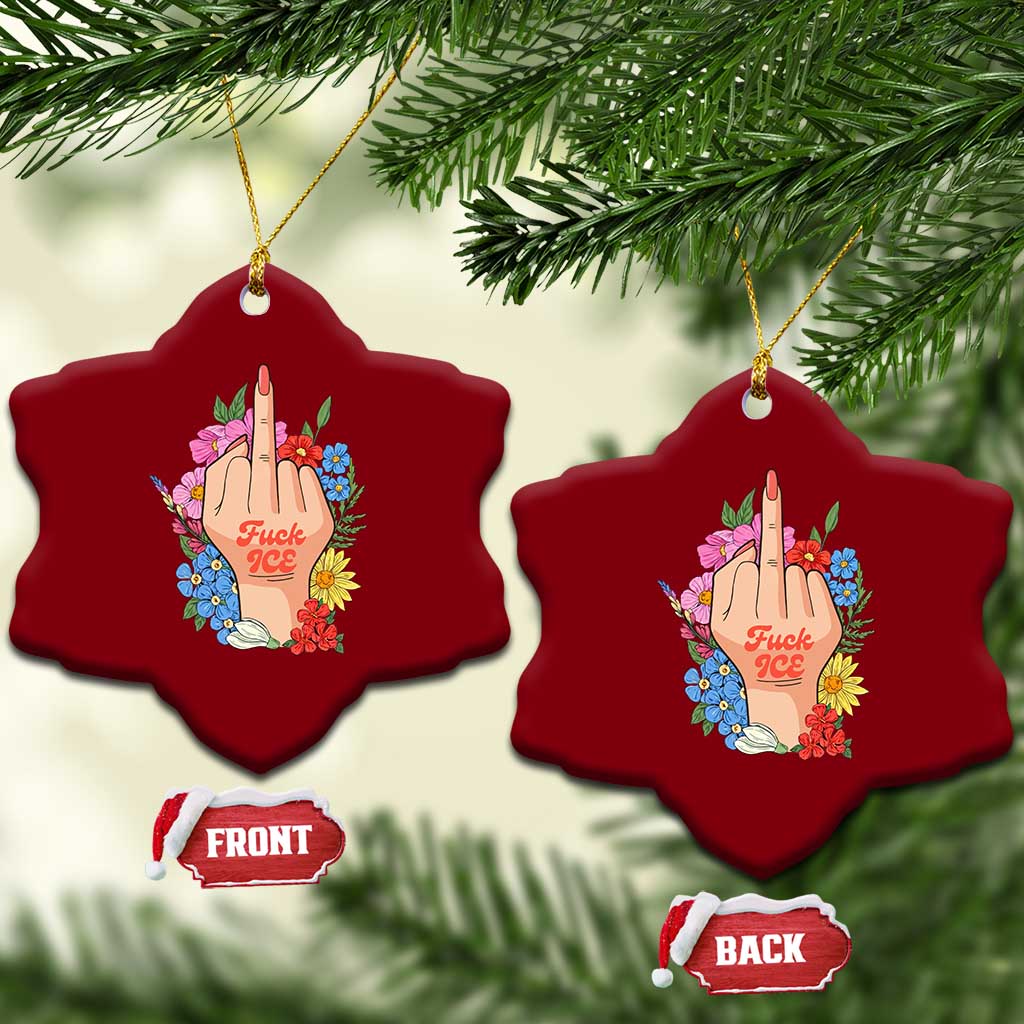 Floral Middle Finger F Ice Ceramic Ornament TS02 Print Your Wear