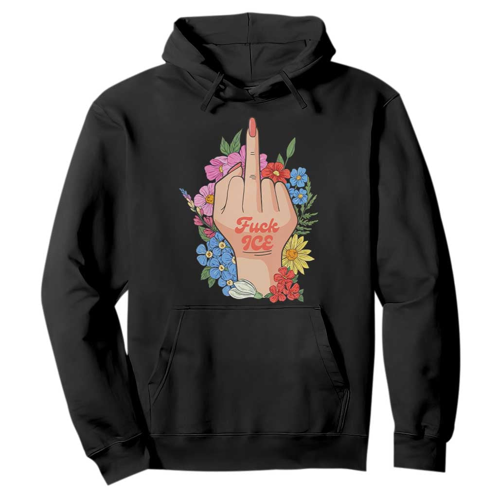 Floral Middle Finger F Ice Hoodie TS02 Black Print Your Wear