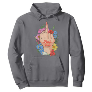Floral Middle Finger F Ice Hoodie TS02 Charcoal Print Your Wear