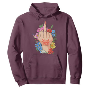 Floral Middle Finger F Ice Hoodie TS02 Maroon Print Your Wear