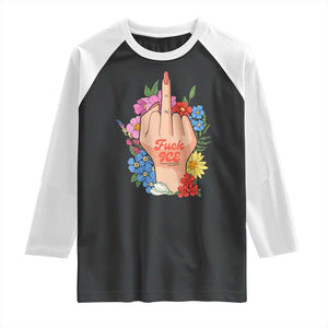 Floral Middle Finger F Ice Raglan Shirt TS02 Black White Print Your Wear