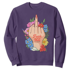 Floral Middle Finger F Ice Sweatshirt TS02 Purple Print Your Wear