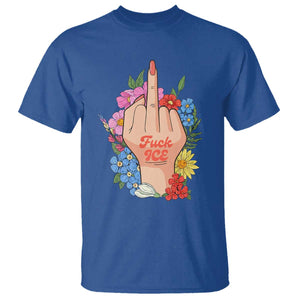 Floral Middle Finger F Ice T Shirt TS02 Royal Blue Print Your Wear