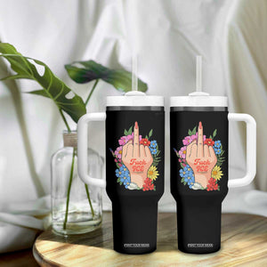 Floral Middle Finger F Ice Tumbler With Handle TS02 Print Your Wear