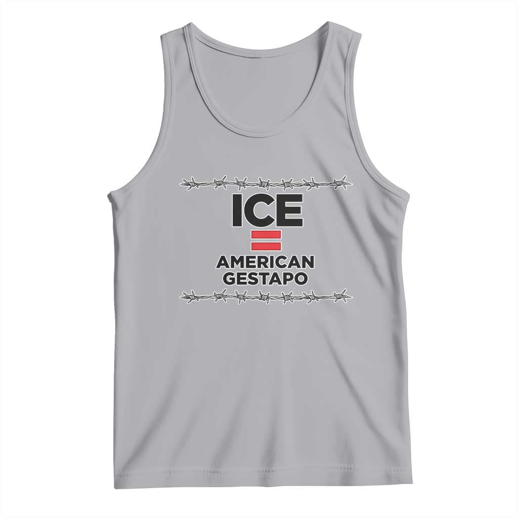 Ice Equals American Gestapo Tank Top Barbed Wire Protest Political Resistance TS02 Athletic Heather Print Your Wear