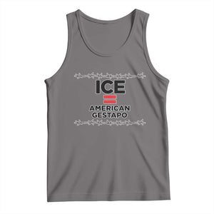 Ice Equals American Gestapo Tank Top Barbed Wire Protest Political Resistance TS02 Deep Heather Print Your Wear