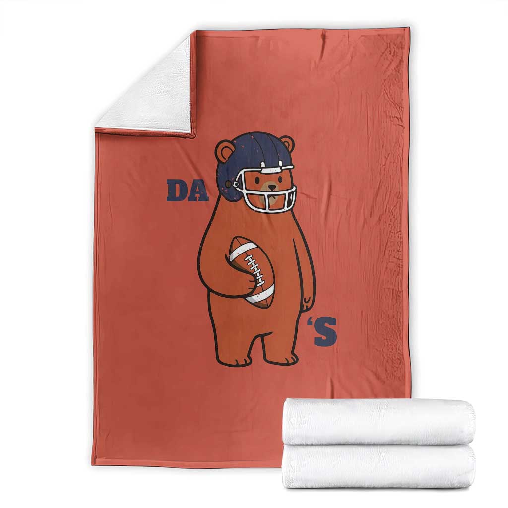 Cute Bear Holding Rugby Sport Fans Graphic Throw Blanket TS02 Orange Print Your Wear