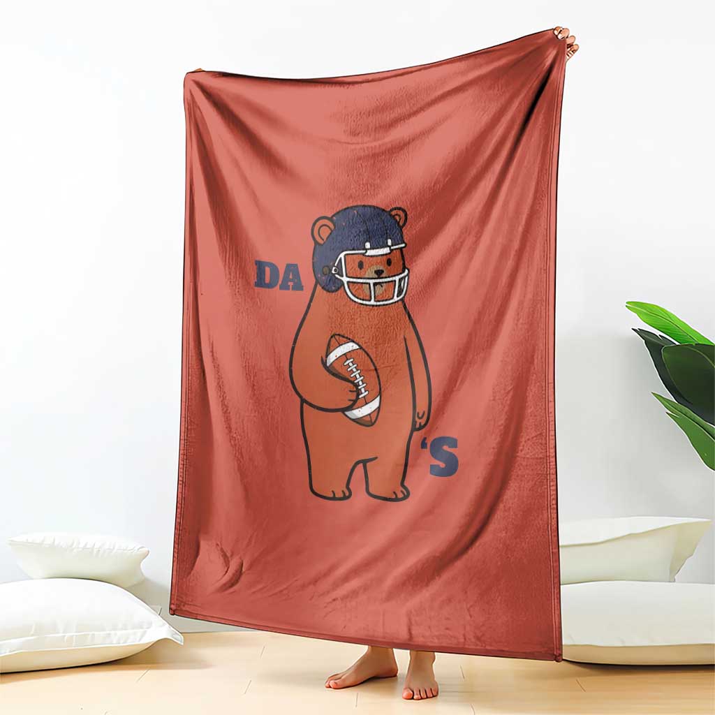 Cute Bear Holding Rugby Sport Fans Graphic Throw Blanket TS02 Print Your Wear