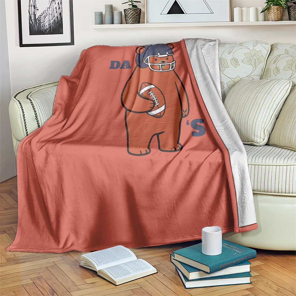 Cute Bear Holding Rugby Sport Fans Graphic Throw Blanket TS02 Print Your Wear