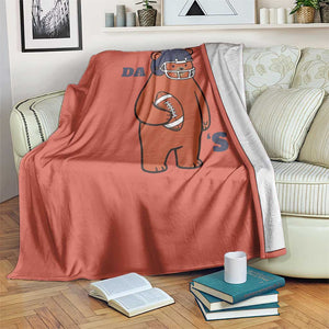 Cute Bear Holding Rugby Sport Fans Graphic Throw Blanket TS02 Print Your Wear
