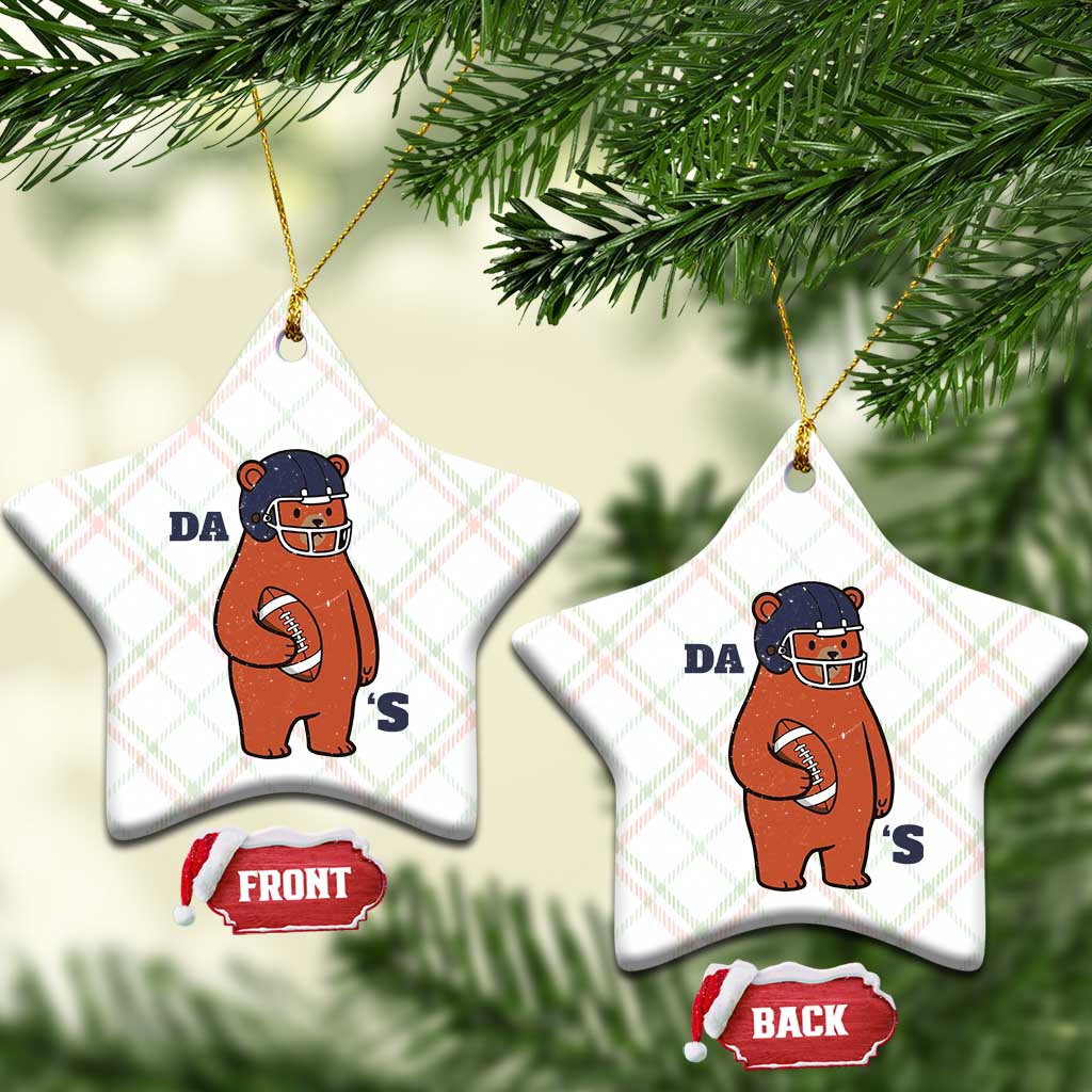 Cute Bear Holding Rugby Sport Fans Graphic Ceramic Ornament TS02 Print Your Wear