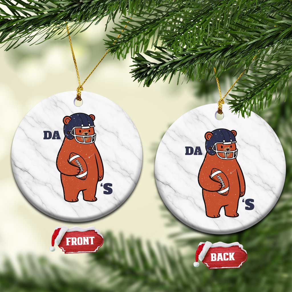 Cute Bear Holding Rugby Sport Fans Graphic Ceramic Ornament TS02 1pc White Marble Print Your Wear