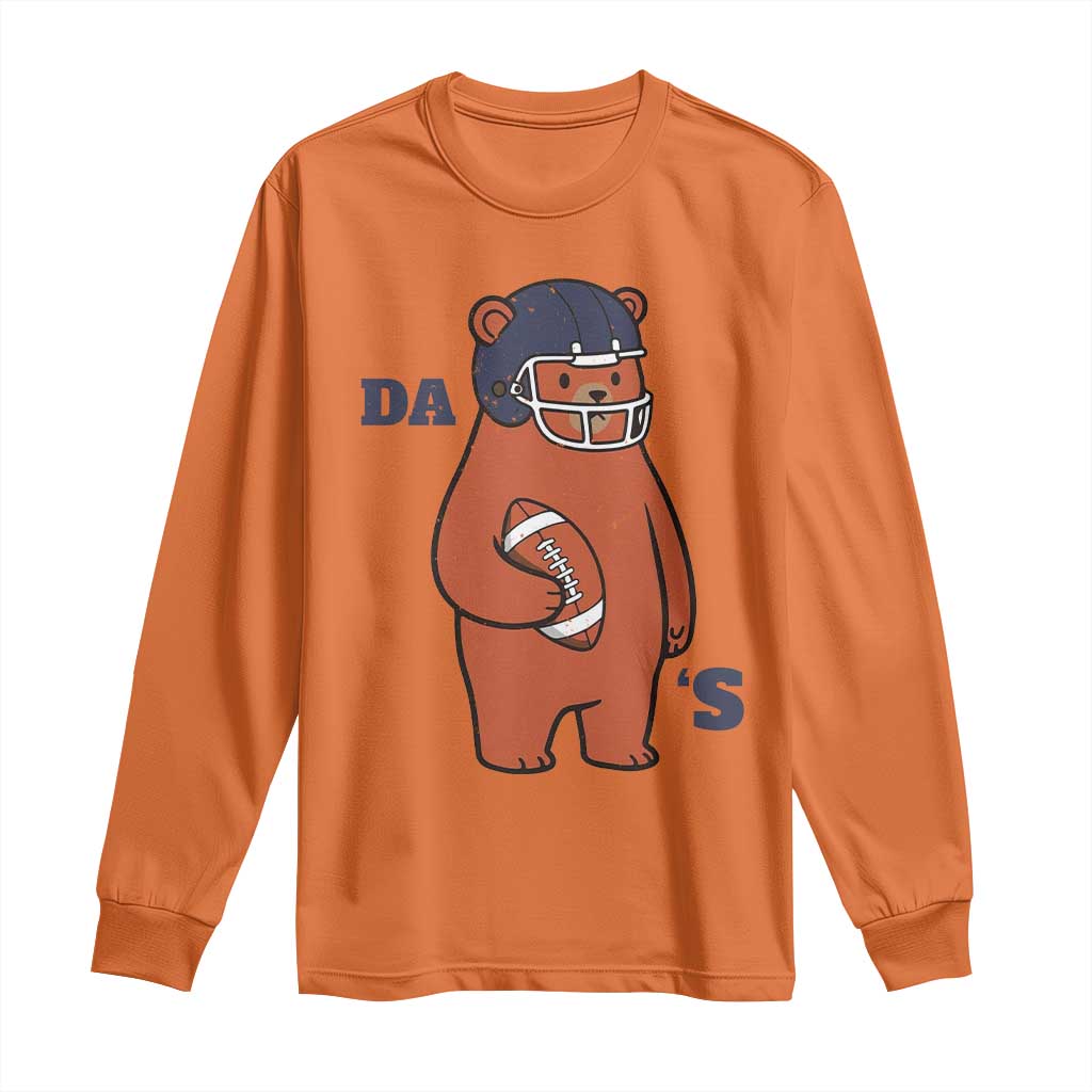 Cute Bear Holding Rugby Sport Fans Graphic Long Sleeve Shirt TS02 Orange Print Your Wear