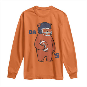 Cute Bear Holding Rugby Sport Fans Graphic Long Sleeve Shirt TS02 Orange Print Your Wear