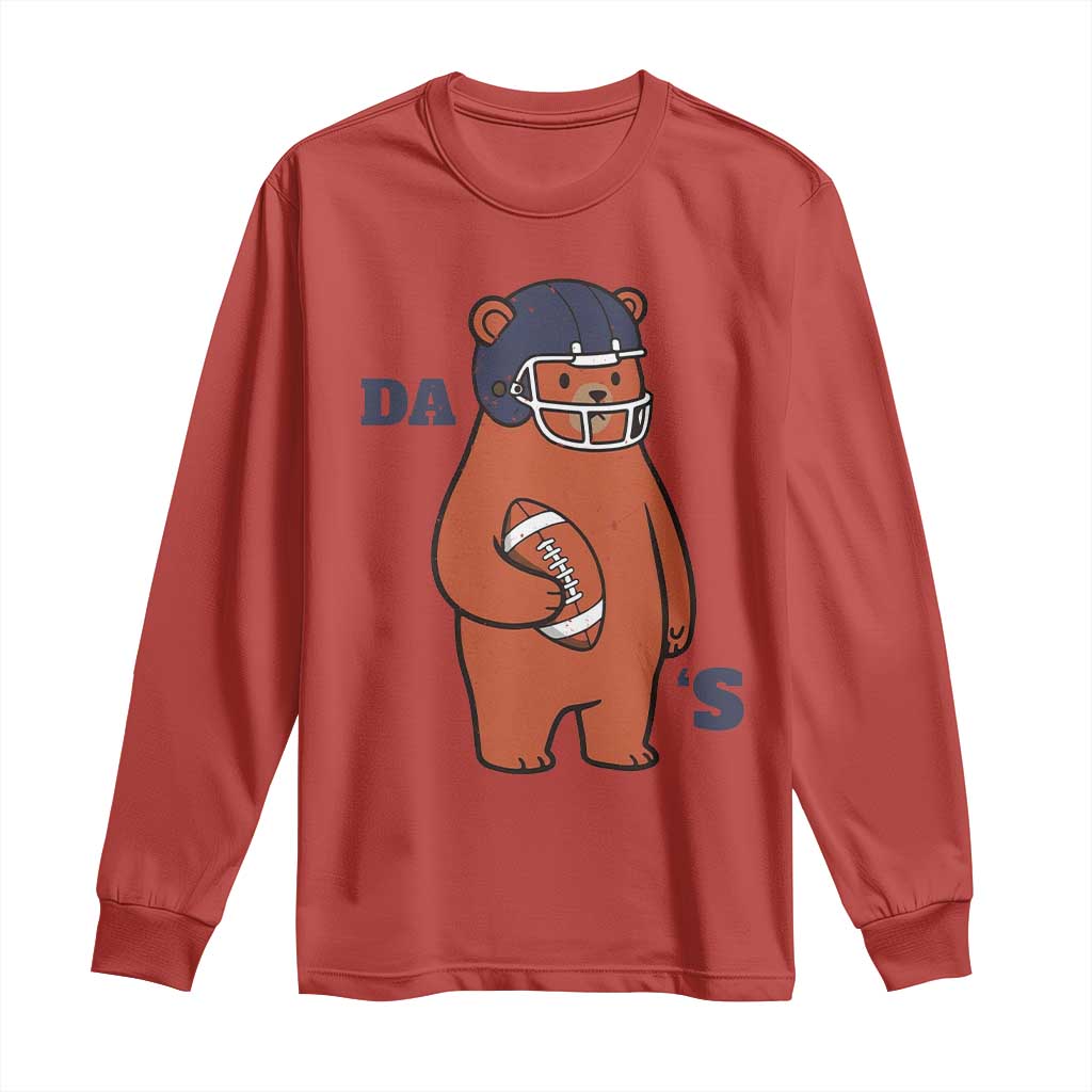 Cute Bear Holding Rugby Sport Fans Graphic Long Sleeve Shirt TS02 Red Print Your Wear