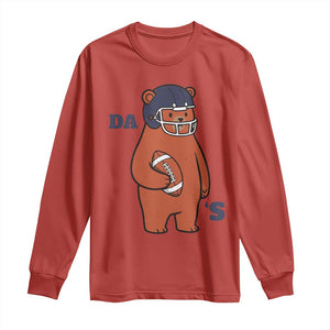 Cute Bear Holding Rugby Sport Fans Graphic Long Sleeve Shirt TS02 Red Print Your Wear