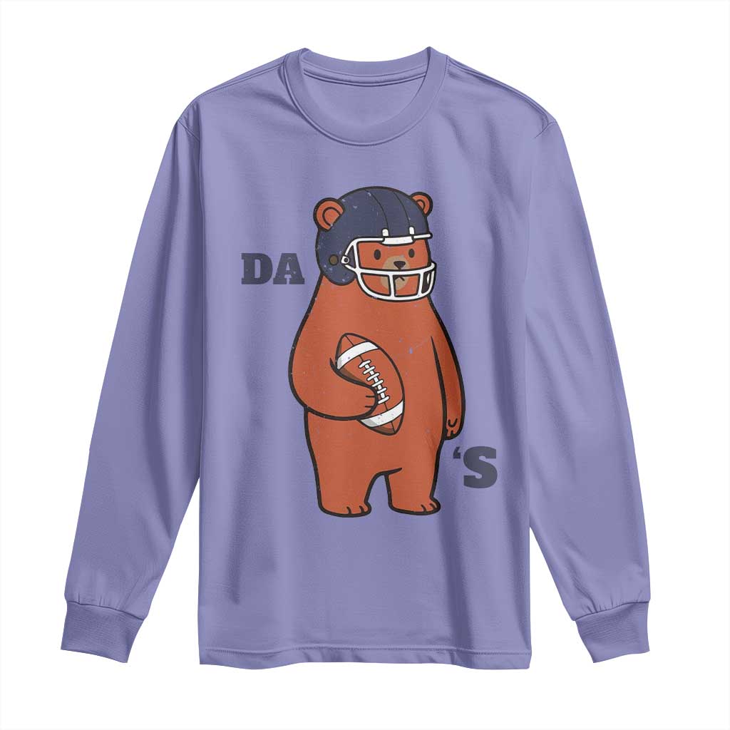 Cute Bear Holding Rugby Sport Fans Graphic Long Sleeve Shirt TS02 Violet Print Your Wear