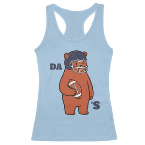 Cute Bear Holding Rugby Sport Fans Graphic Racerback Tank Top TS02 Light Blue Print Your Wear