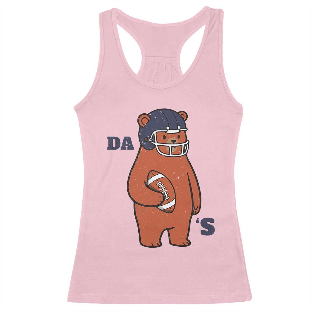 Cute Bear Holding Rugby Sport Fans Graphic Racerback Tank Top TS02 Light Pink Print Your Wear
