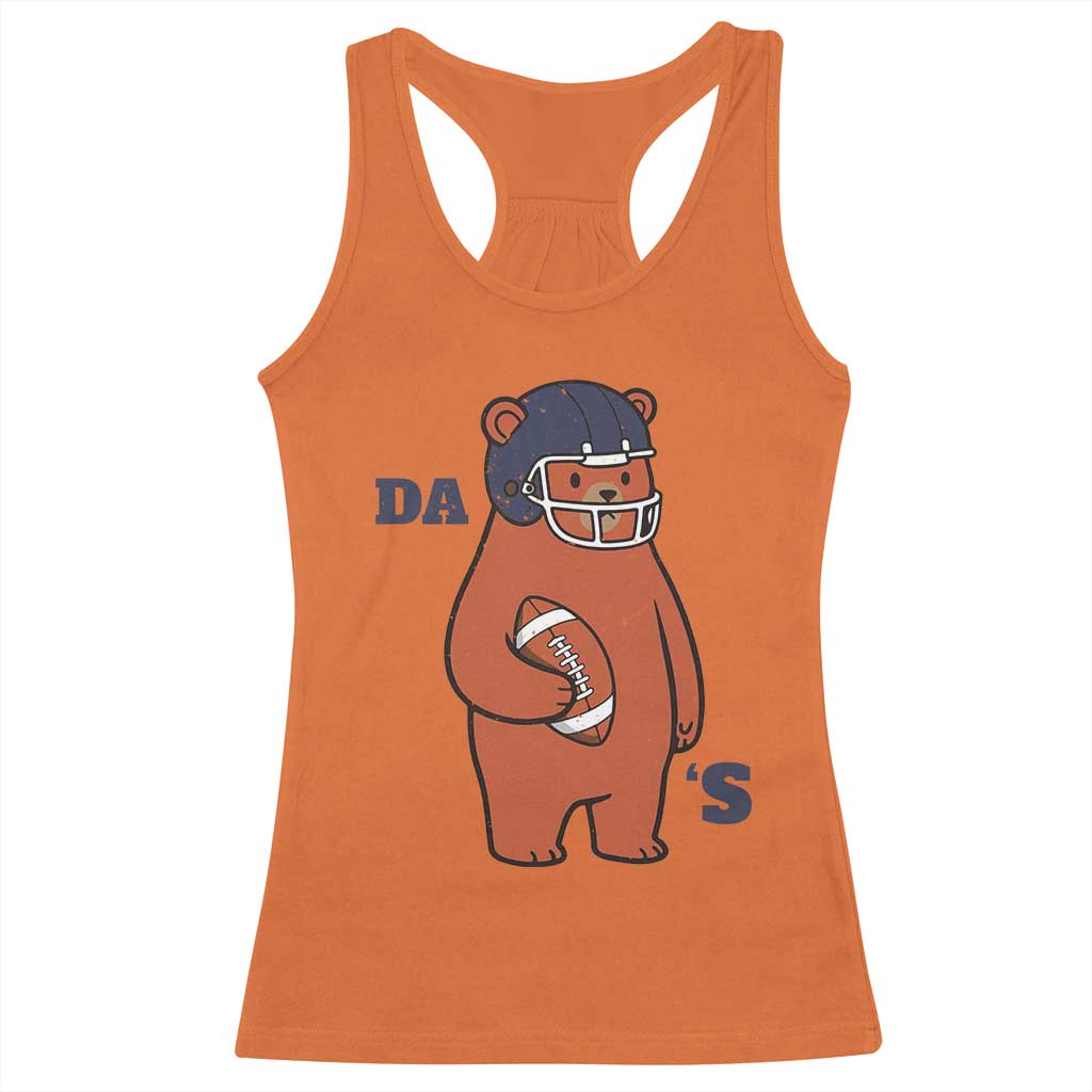 Cute Bear Holding Rugby Sport Fans Graphic Racerback Tank Top TS02 Orange Print Your Wear