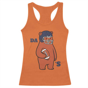 Cute Bear Holding Rugby Sport Fans Graphic Racerback Tank Top TS02 Orange Print Your Wear
