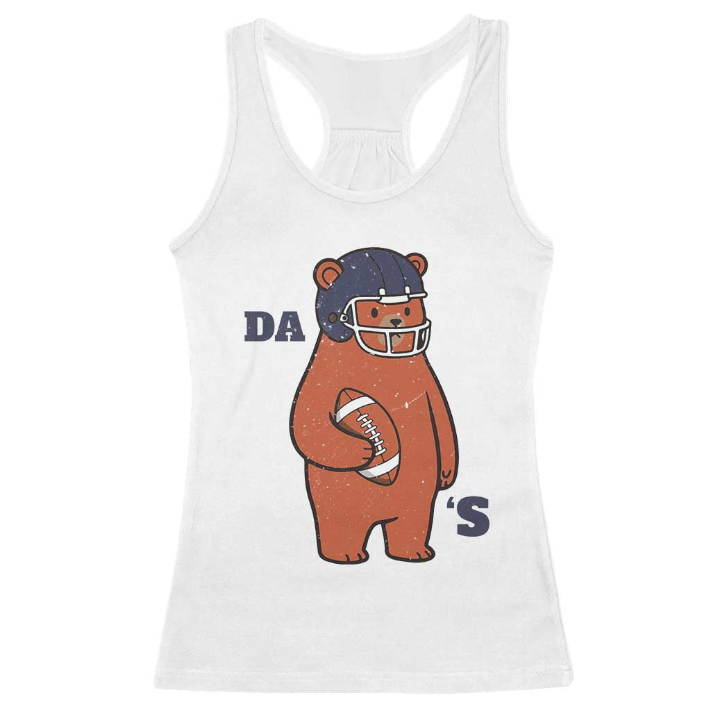 Cute Bear Holding Rugby Sport Fans Graphic Racerback Tank Top TS02 White Print Your Wear