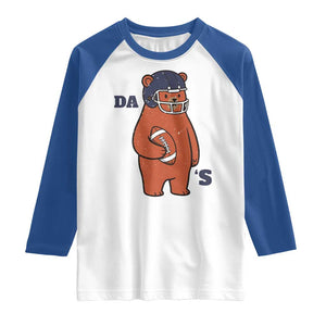 Cute Bear Holding Rugby Sport Fans Graphic Raglan Shirt TS02 White Royal Print Your Wear