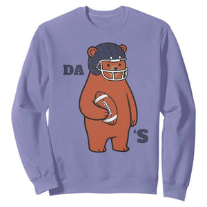 Cute Bear Holding Rugby Sport Fans Graphic Sweatshirt TS02 Violet Print Your Wear