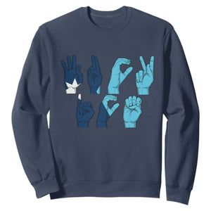 F Ice Out of Minneapolis Hand Signs Sweatshirt State Flag Justice Protest Resistance TS02 Navy Print Your Wear