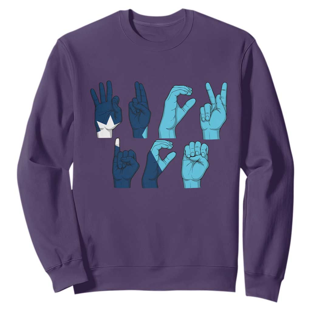 F Ice Out of Minneapolis Hand Signs Sweatshirt State Flag Justice Protest Resistance TS02 Purple Print Your Wear