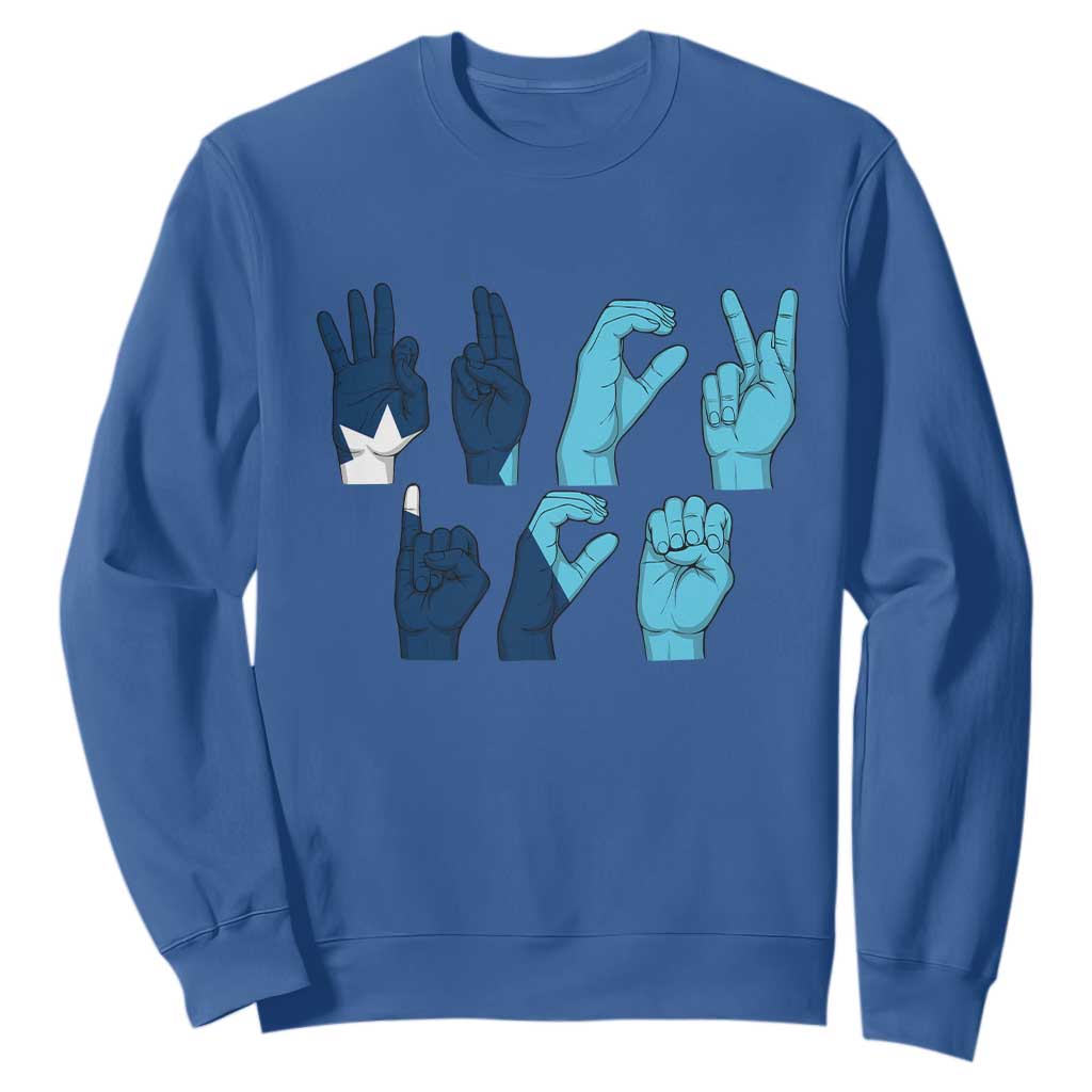 F Ice Out of Minneapolis Hand Signs Sweatshirt State Flag Justice Protest Resistance TS02 Royal Blue Print Your Wear