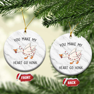 Funny Valentine Goose Ceramic Ornament You Make My Heart Go Honk Cute Romantic Gift TS02 1pc White Marble Print Your Wear