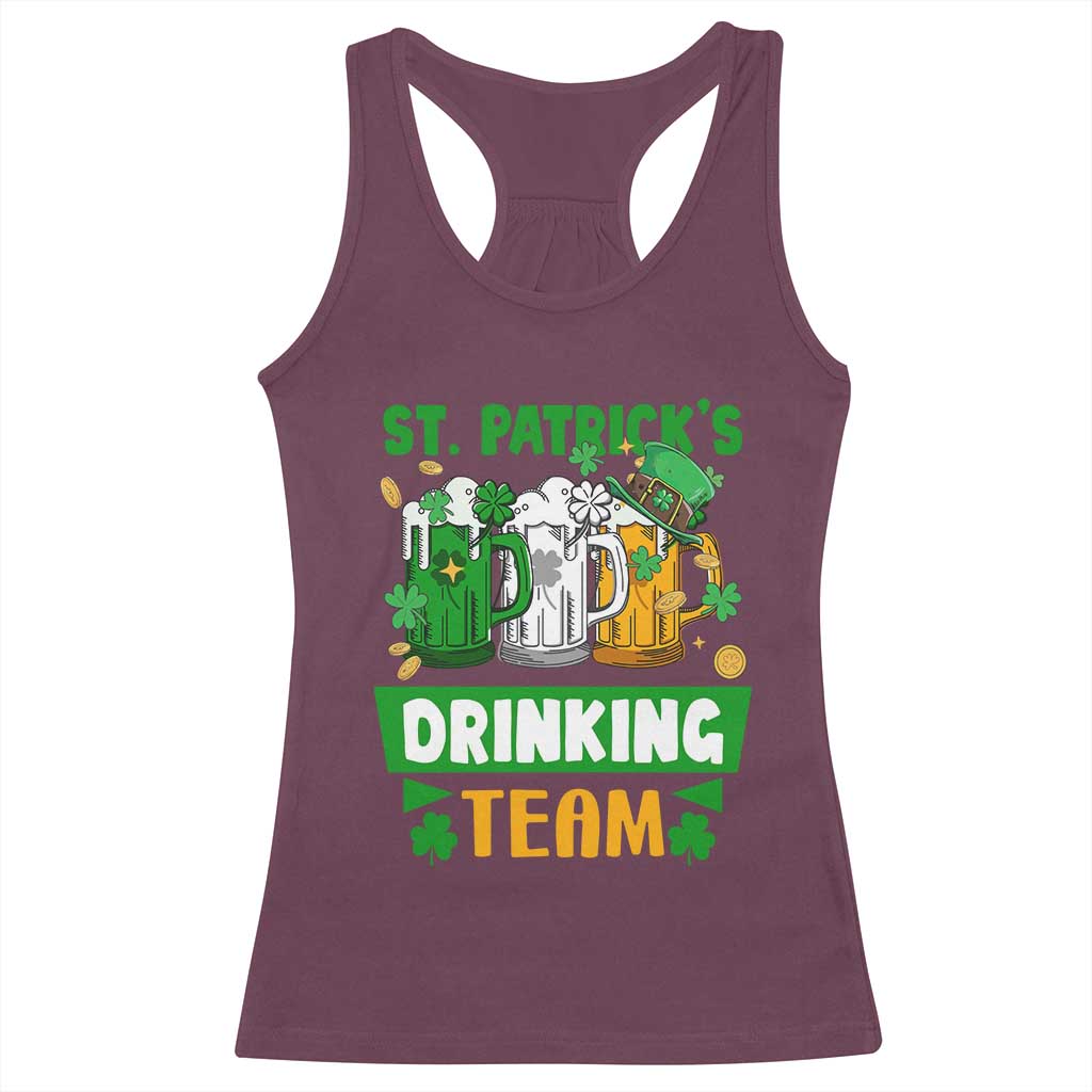 Funny St Patricks Day Racerback Tank Top Irish Drinking Team Beer Lover Party TS02 Maroon Print Your Wear
